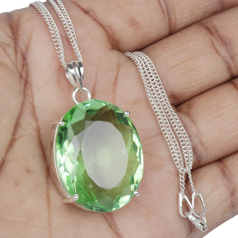 GEMHUB Gemstone Pendant Without Chain 44 CT-135 CT Oval Shape Sterling Silver Pendant Jewelry Women - Image 4